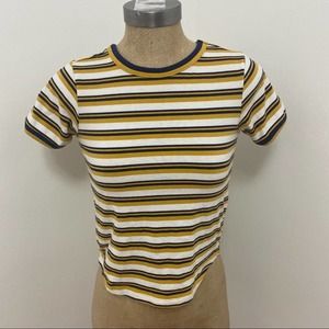 Derek Heart Navy Blue, Yellow, and White Tee